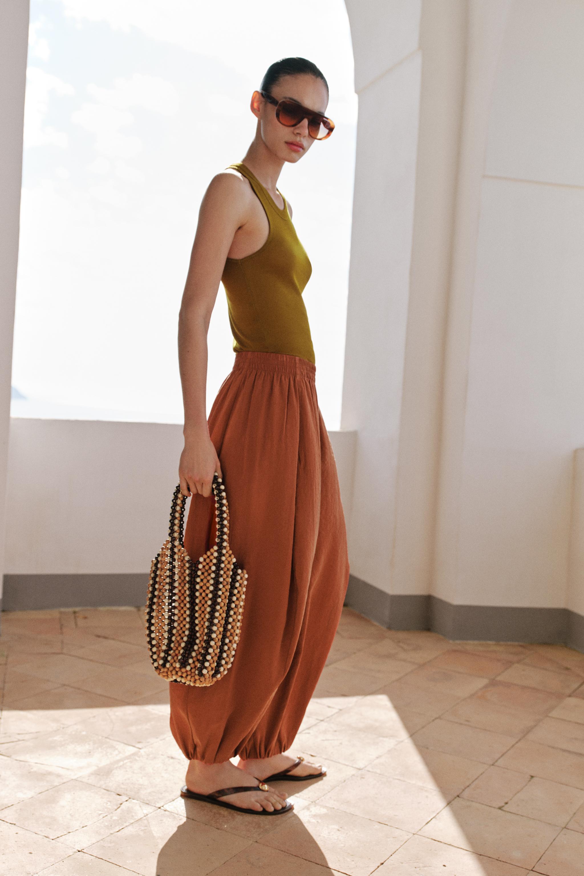 ELASTIC WAIST BALLOON PANTS